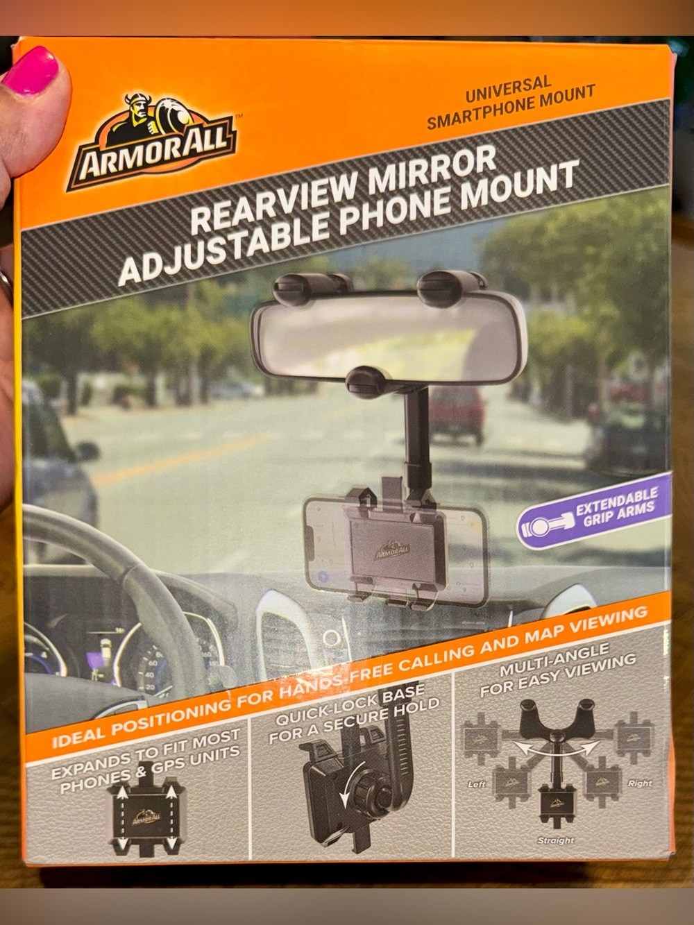 ArmorAll Rearview Mirror Adjustable Phone Mount - Picture 7 of 7